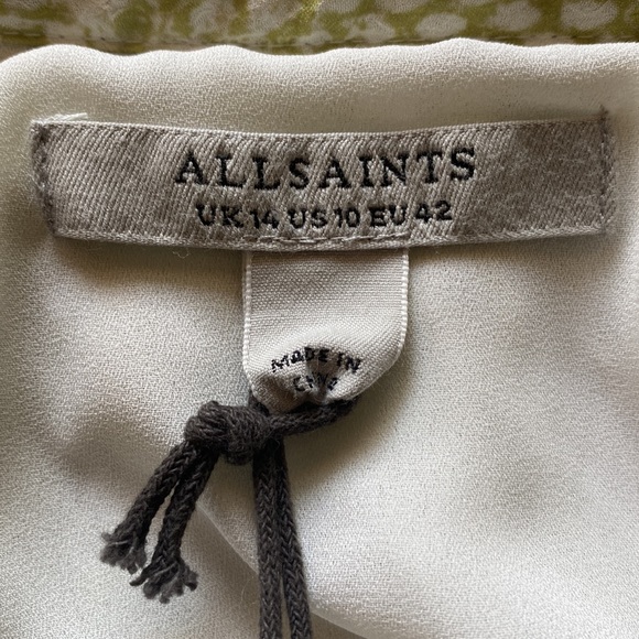 AllSaints Ali Noche Mini Dress in Lime Green - Size 10 - Picture 12 of 15